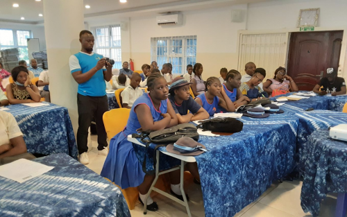 Cross section of Young people from Senior Secondary Schools in Freetown during the Climate Education day session.