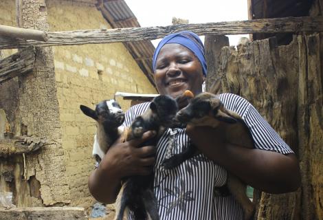 Isatu Bongay, one of the Women that benefited from the Livestock Supplied by ActionAid
