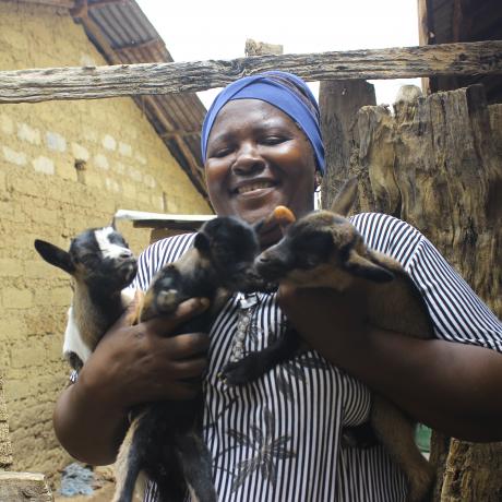 Isatu Bongay, one of the Women that benefited from the Livestock Supplied by ActionAid