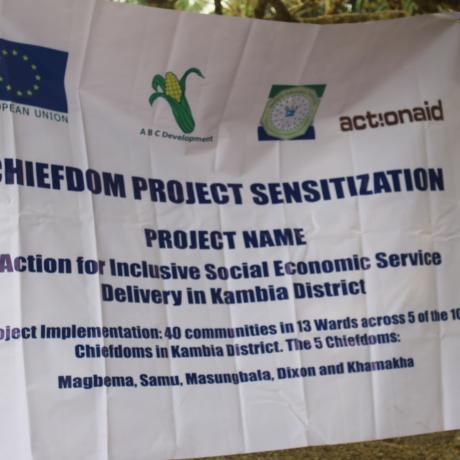 Banner used for the Chiefdom Sensitization